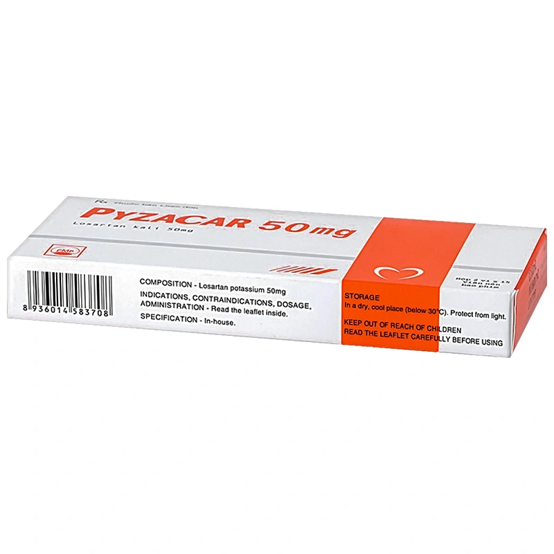 Pyzacar 50mg trị tăng huyết áp, suy tim (2 vỉ x 15 viên) - 3